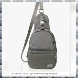 Calvin Klein Gray Jessie Sling Bag Crossbody Organizational Hand Bag